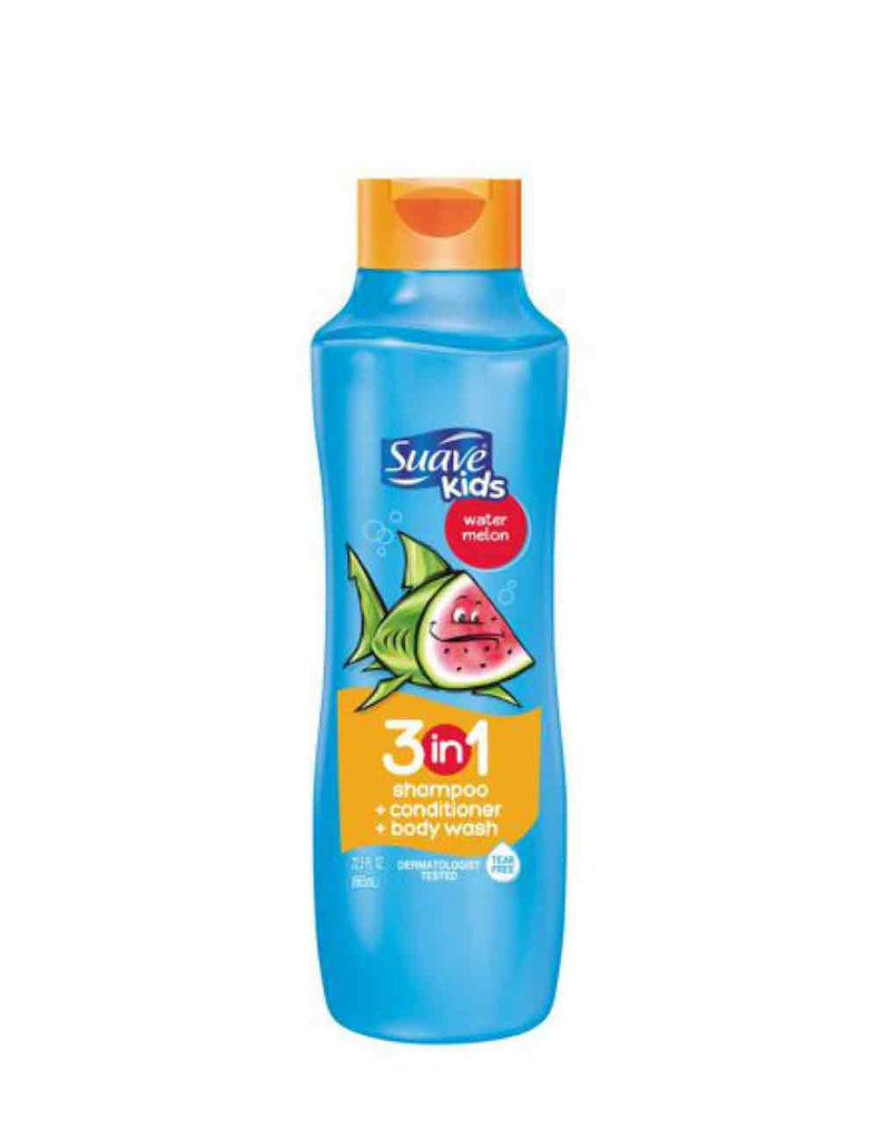 Suave Kids Water Melon 3 In 1 Smoothers Shampoo + Conditioner+ Body Wash (665Ml)