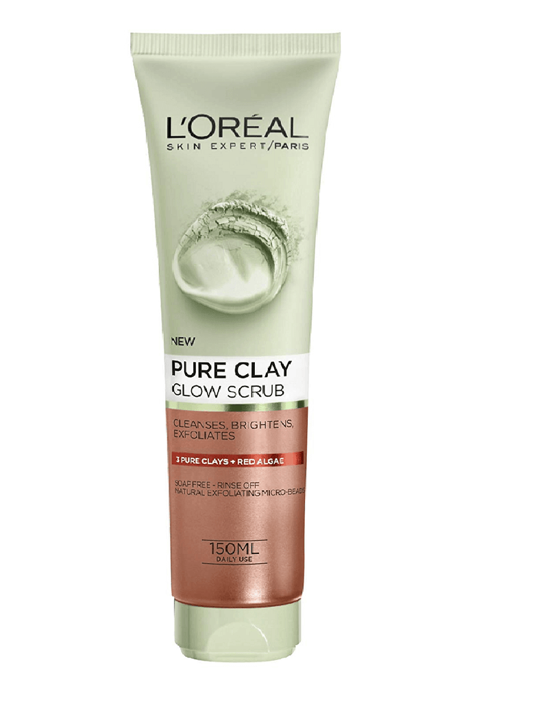Loreal Paris Pure Clay Glow Scrub Exfoliating Face Wash (150Ml)